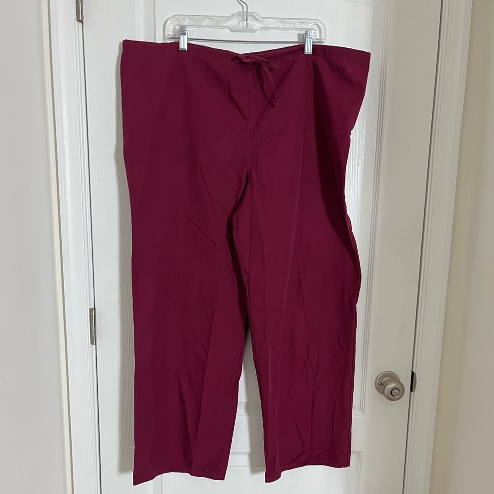 3/$25 Scrub pants drawstring XL Burgundy Adar Medical Uniforms